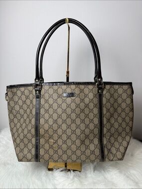 Gucci GG Monogram Large Tote Bag Beige Canvas
